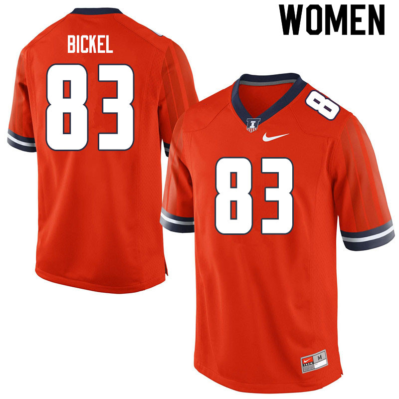Women #83 John Bickel Illinois Fighting Illini College Football Jerseys Sale-Orange